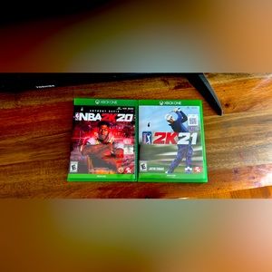 2 Xbox one games. NBA 2k20 & PGA Tour 2k21.